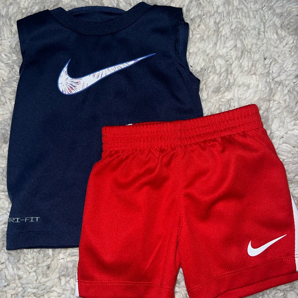 12 Month Nike Fourth of July 2 Piece Set
